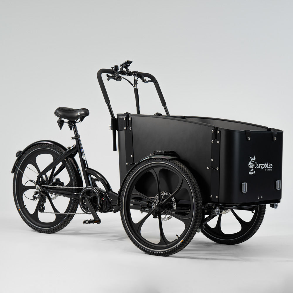 Cargobike of Sweden all black Delight elektrische bakfiets