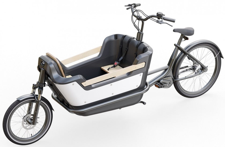 Royal Cargo Bike- 2W Premium - Wit / Zwart  - Elektrische  Bakfiets - 504 Wh