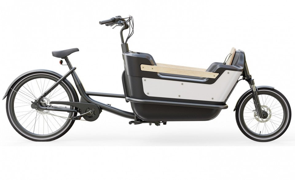 Royal Cargo Bike- 2W Premium - Wit / Zwart  - Elektrische  Bakfiets - 504 Wh