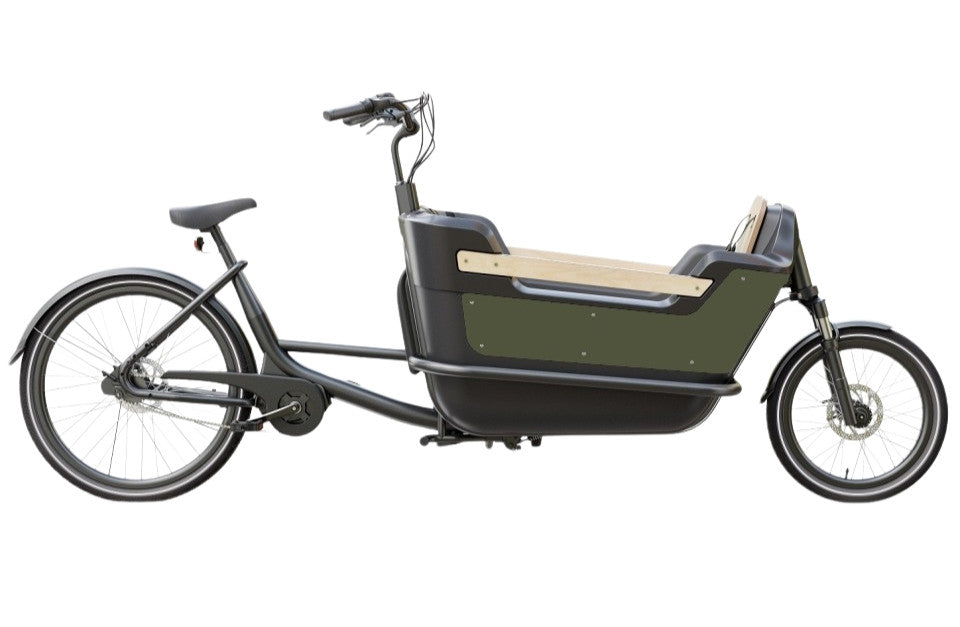 Royal Cargo Bike- 2W Premium - Zwart/Groen - Elektrische  Bakfiets - 504 Wh