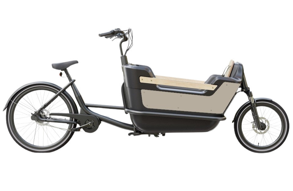 Royal Cargo Bike- 2W Premium - Zwart/Beige - Elektrische  Bakfiets - 504 Wh
