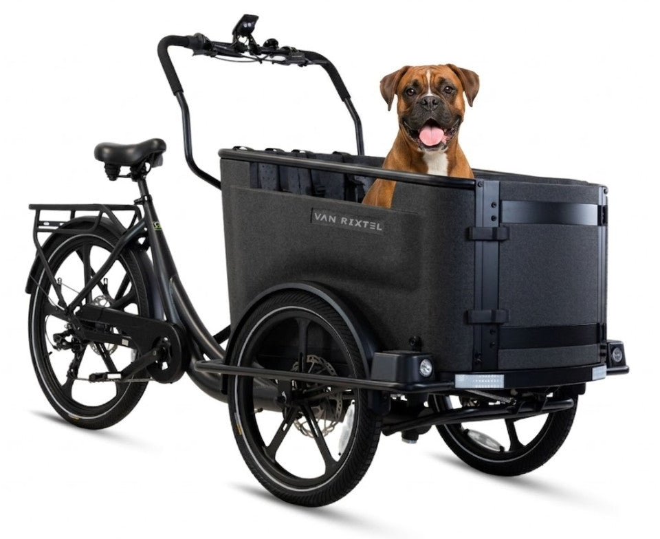 Van Rixtel Dog - Midnight Black - 450 Wh - Elektrische Driewieler Hondenbakfiets