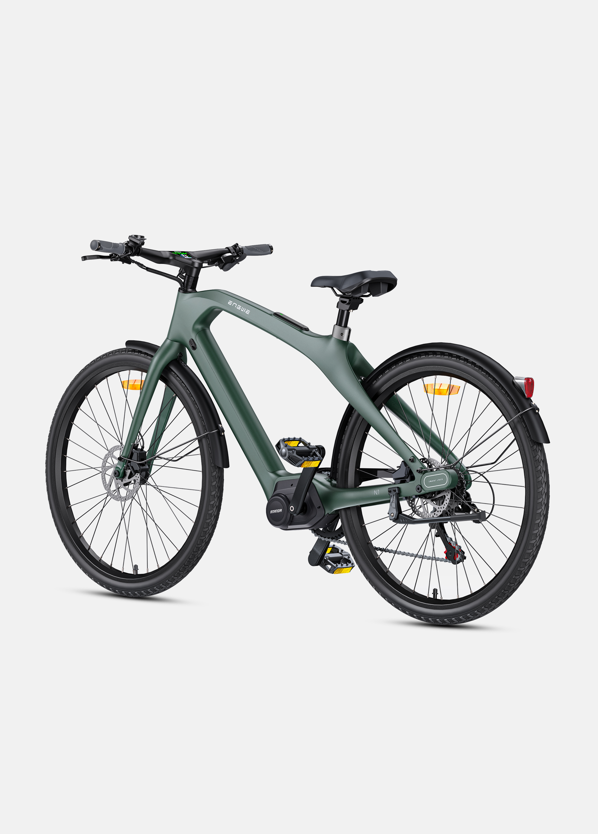 🚲 ENGWE N1 Pro – Grijs - Carbon Elektrische Stadsfiets met 80 Nm Middenmotor, GPS &amp; Smart Lock