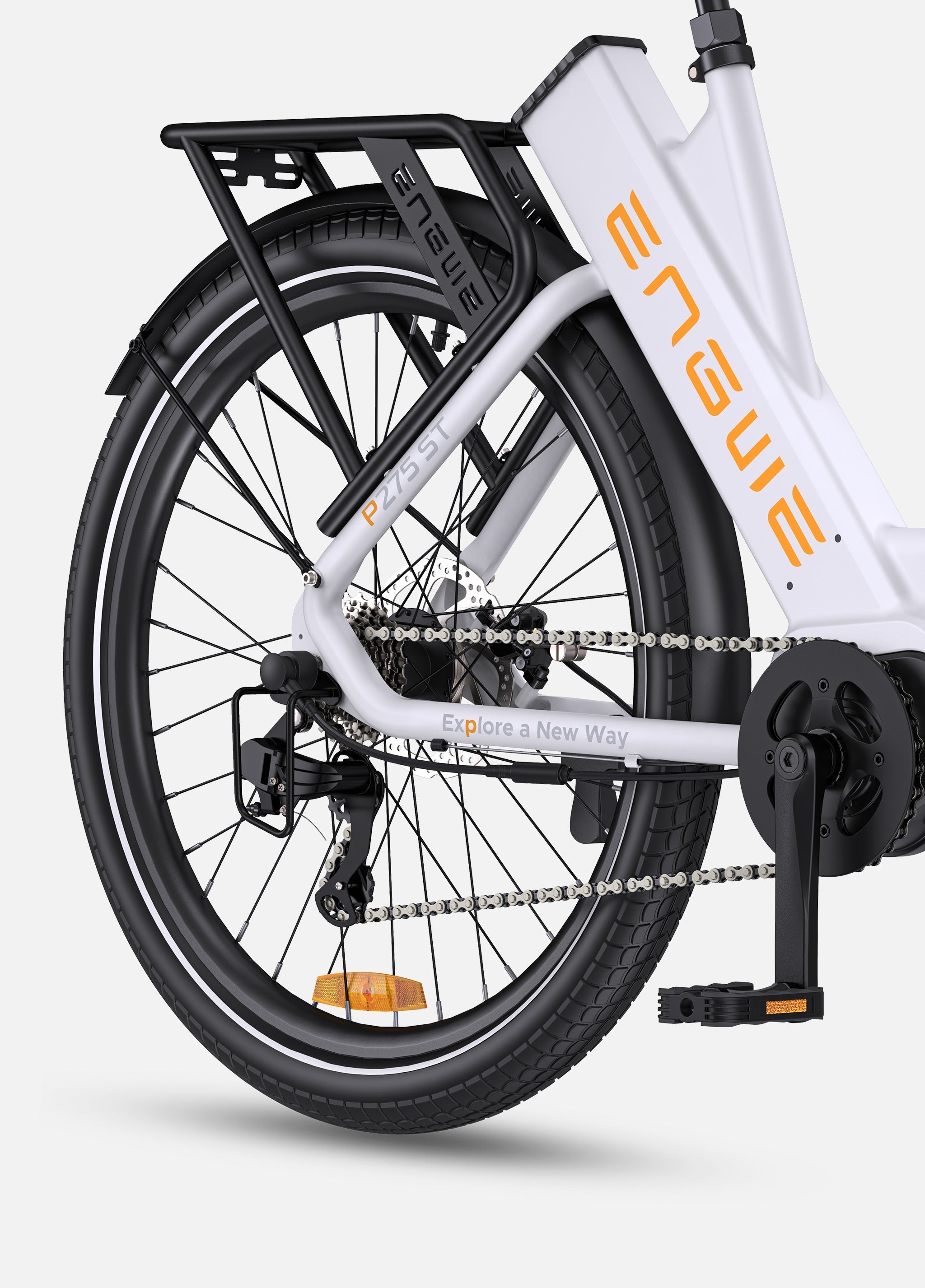 🚲 ENGWE P275 ST - Elektrische Stadsfiets - Wit - 70 Nm Middenmotor & Actieradius tot 260 km