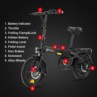 DYU A1F Elektrische Vouwfiets – Volledig Opvouwbare 16 Inch E-Bike 🚲⚡