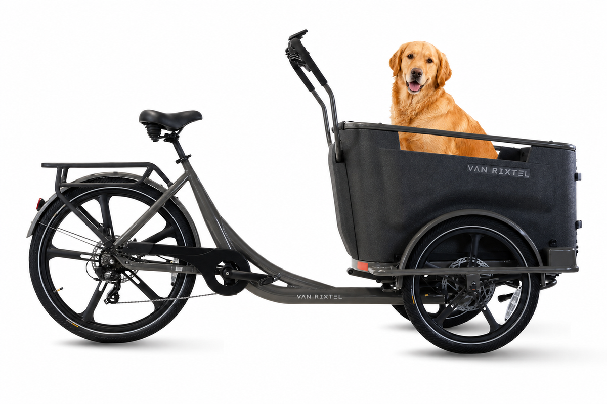 Van Rixtel Dog - Graphite - Elektrische driewieler hondenbakfiets - 450 Wh