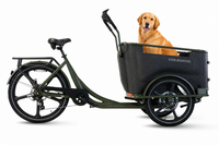Van Rixtel Dog - Olive Green - elektrische driewieler hondenbakfiets - 450 Wh