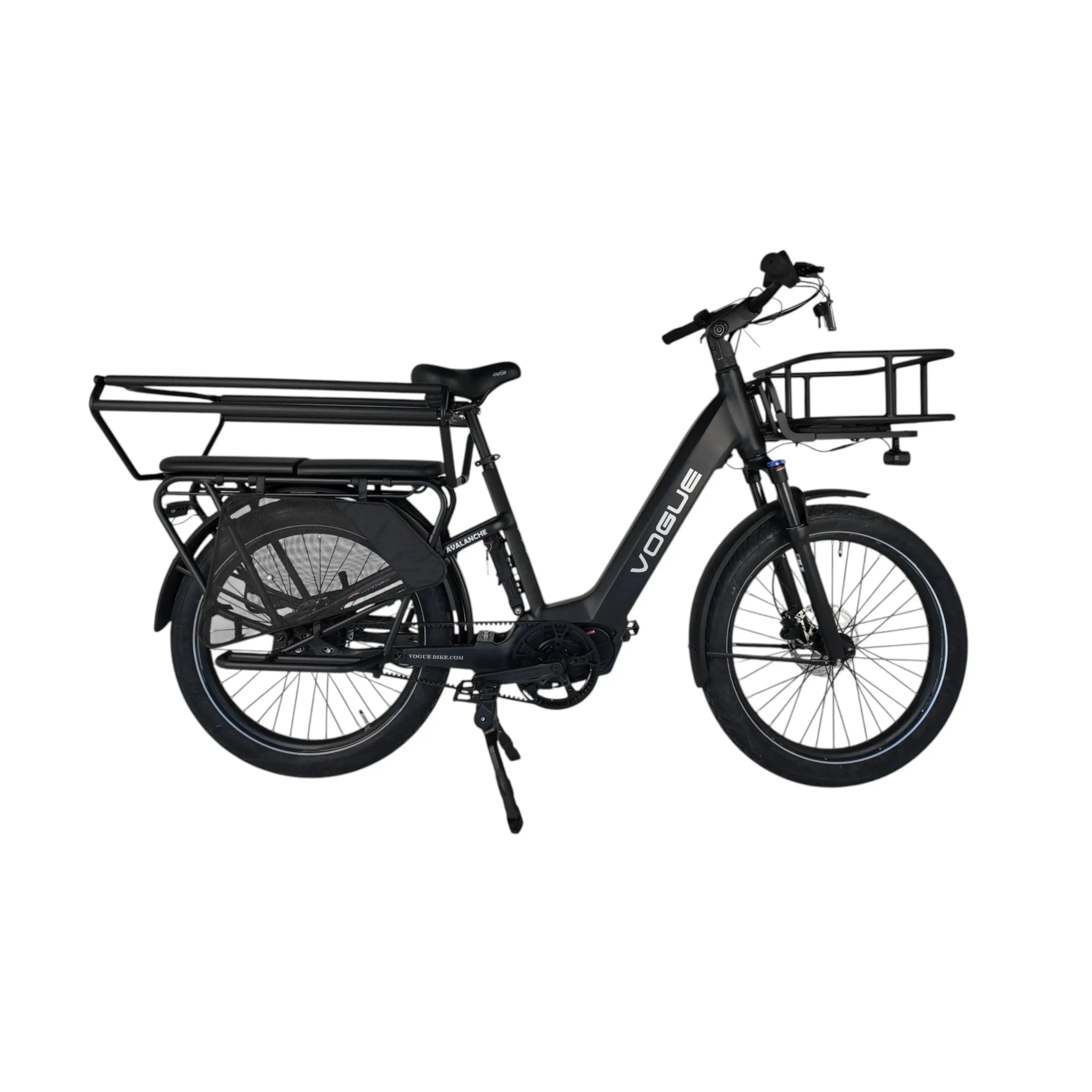 Vogue Avalanche Longtail - Matt Black - 540Wh - Elektrische Longtail