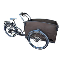 Vogue Caddy Elektrische Bakfiets - Mat Zwart met Grijze Accenten - 468Wh - 48 cm
