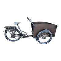 Vogue Caddy Elektrische Bakfiets - Mat Zwart met Grijze Accenten - 468Wh - 48 cm