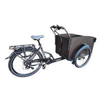 Vogue Caddy Elektrische Bakfiets - Mat Zwart met Grijze Accenten - 468Wh - 48 cm
