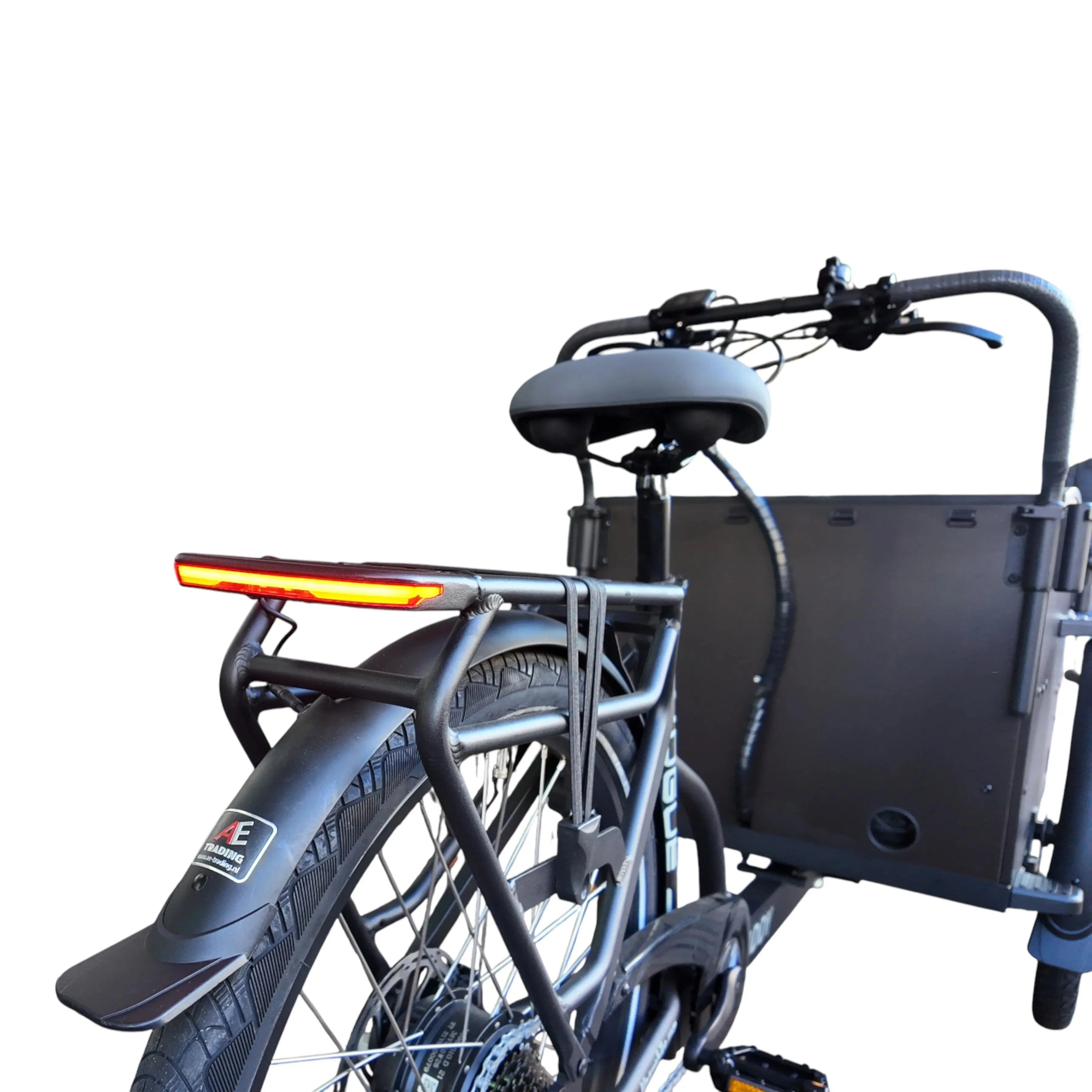Vogue Caddy Elektrische Bakfiets - Mat Zwart met Grijze Accenten - 468Wh - 48 cm