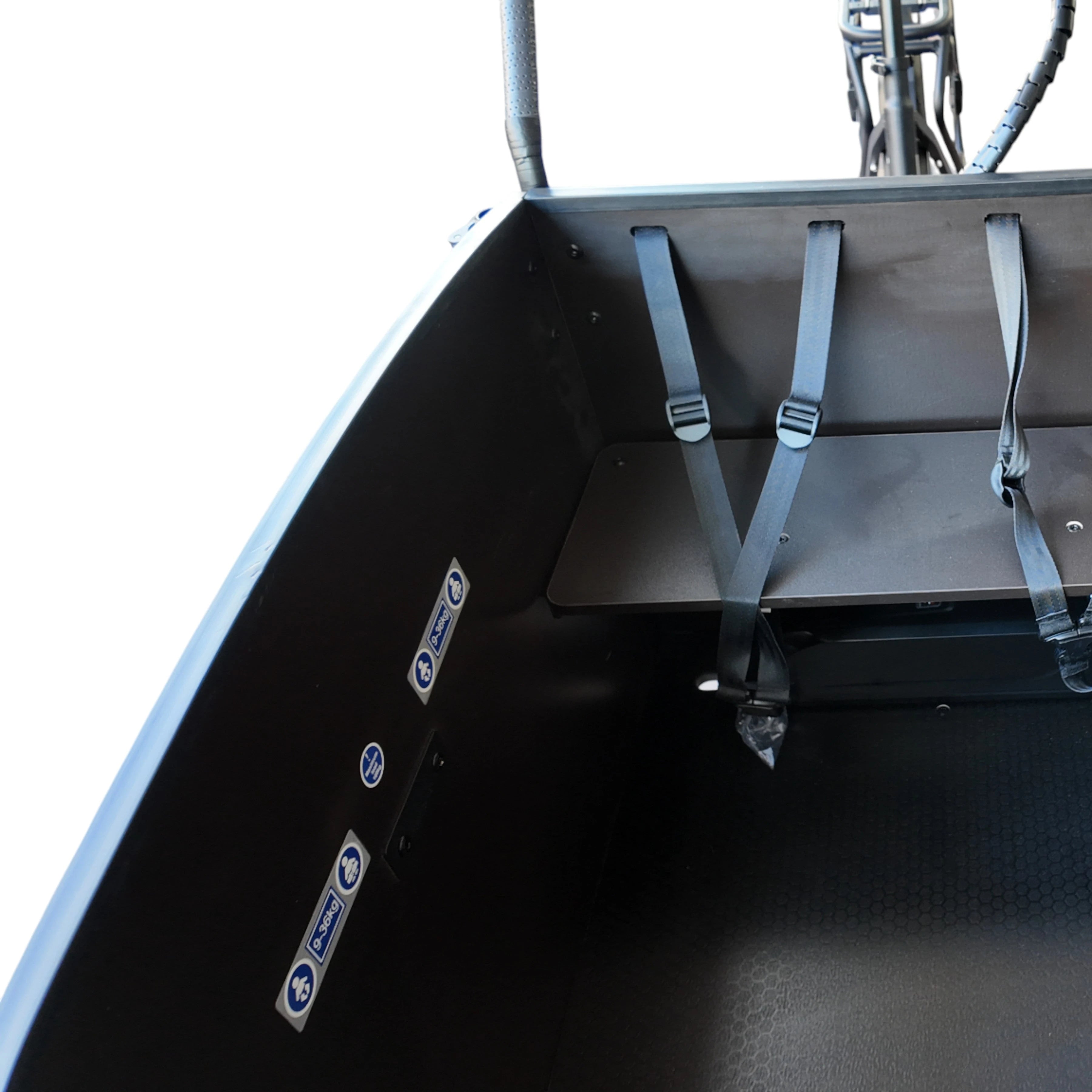 Vogue Caddy Elektrische Bakfiets - Mat Zwart met Grijze Accenten - 468Wh - 48 cm
