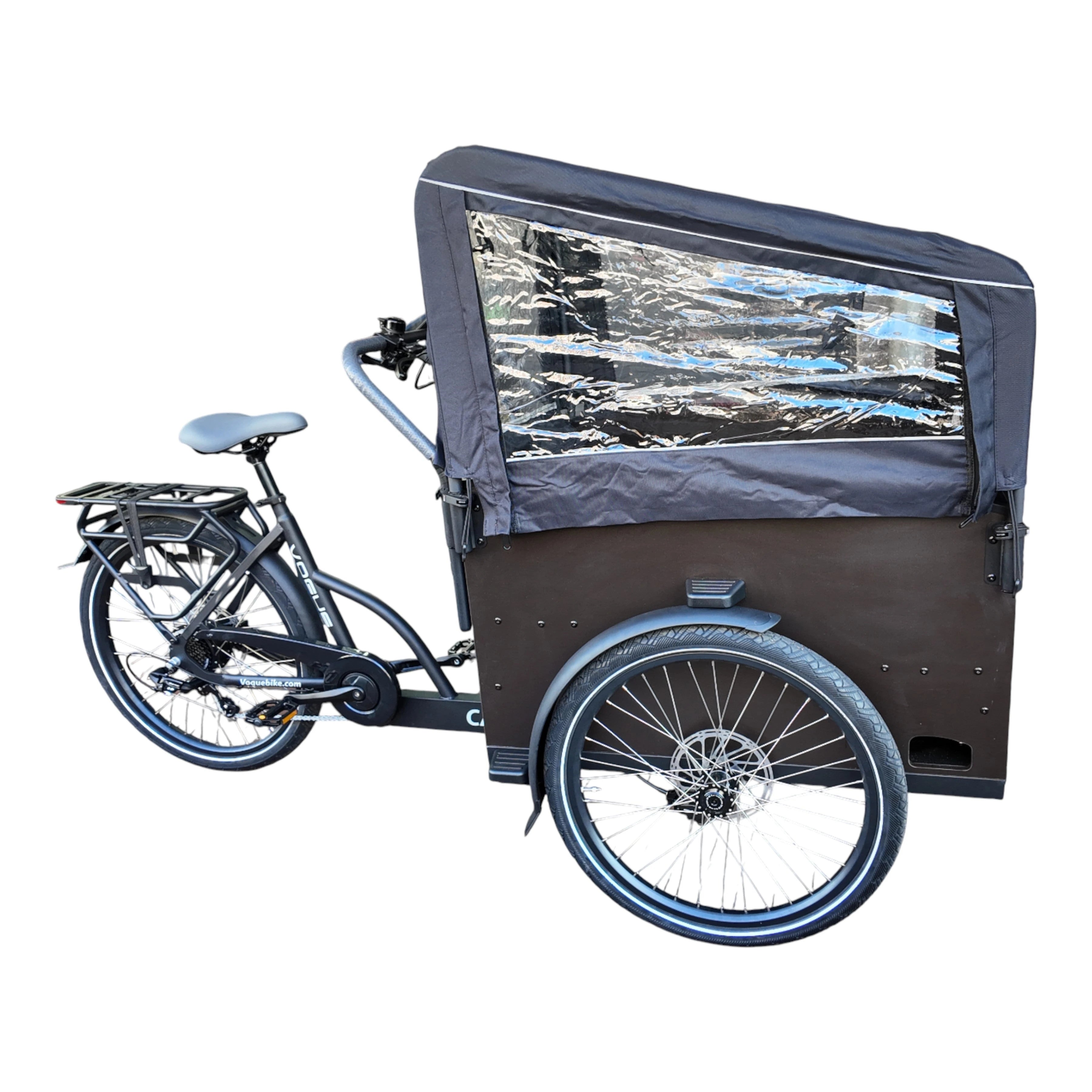 Vogue Caddy Elektrische Bakfiets - Mat Zwart met Grijze Accenten - 468Wh - 48 cm