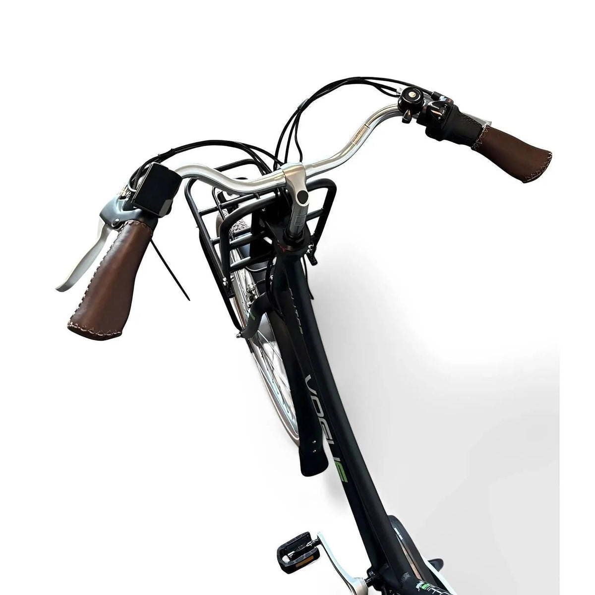 Vogue Elite Elektrische Fiets 3 versnellingen 13Ah 50cm E-bike - Mat zwart met bruine accenten