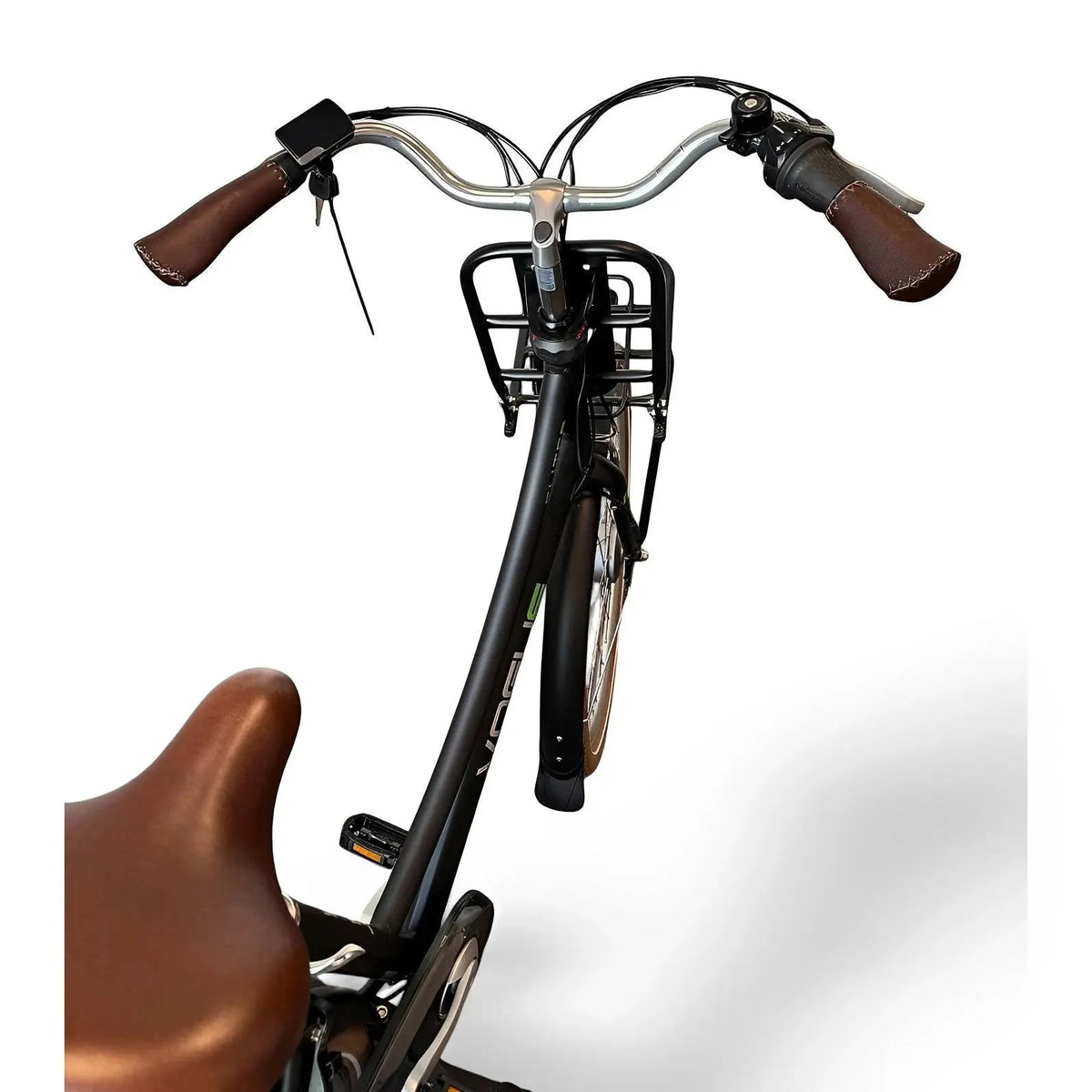 Vogue Elite Elektrische Fiets 3 versnellingen 13Ah 50cm E-bike - Mat zwart met bruine accenten