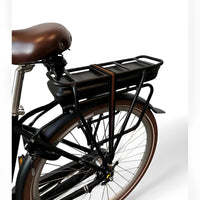 Vogue Elite Elektrische Fiets 3 versnellingen 13Ah 50cm E-bike - Mat zwart met bruine accenten