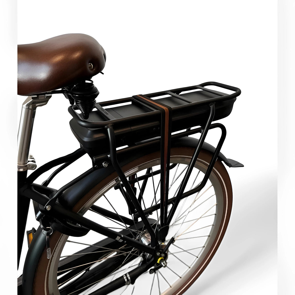 Vogue Elite Elektrische Fiets 3 versnellingen 13Ah 50cm E-bike - Mat zwart met bruine accenten