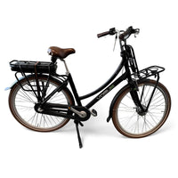 Vogue Elite Elektrische Fiets 3 versnellingen 13Ah 50cm E-bike - Mat zwart met bruine accenten