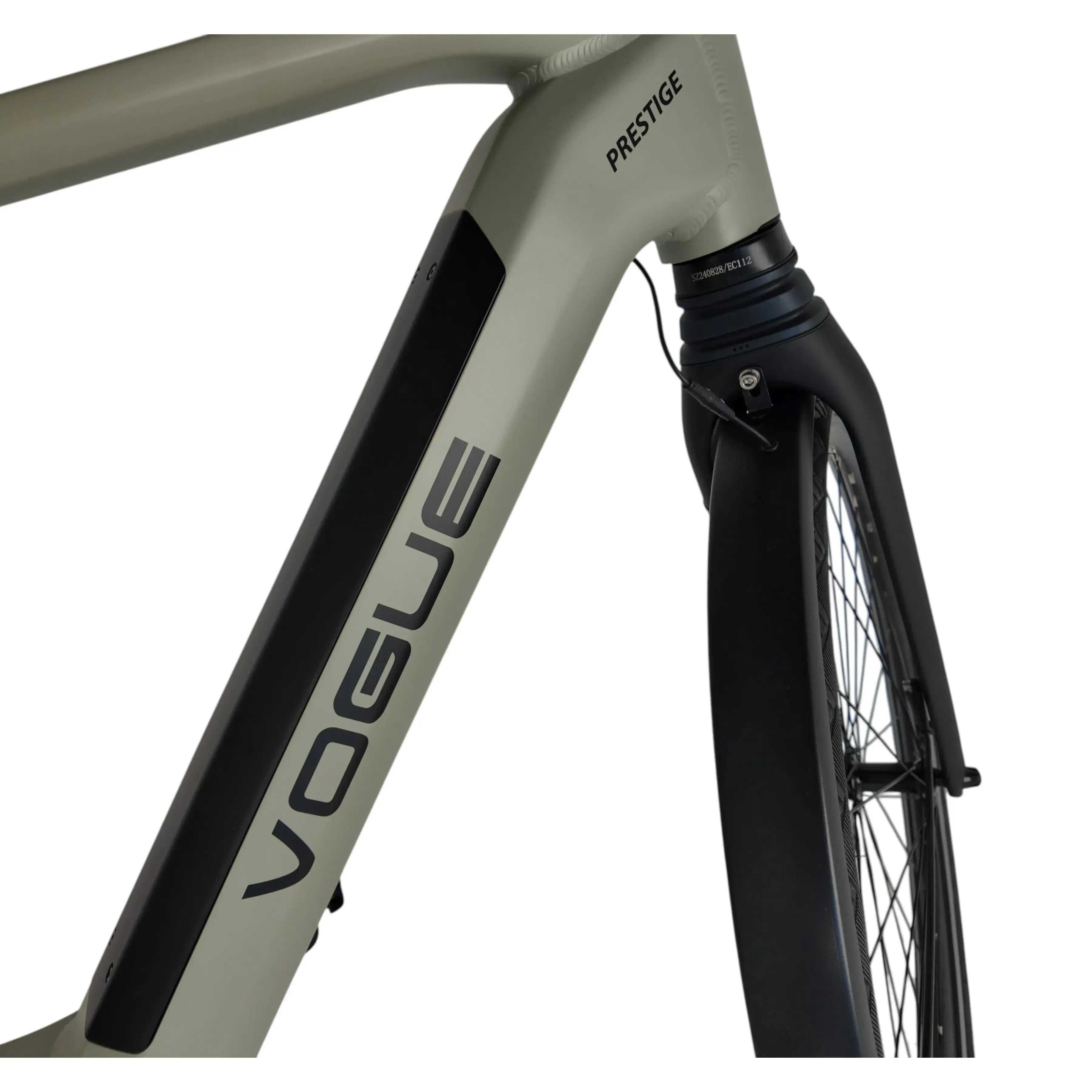 🚲 Vogue Prestige - Cement Grijs – Hoge Instap - Elektrische Fiets