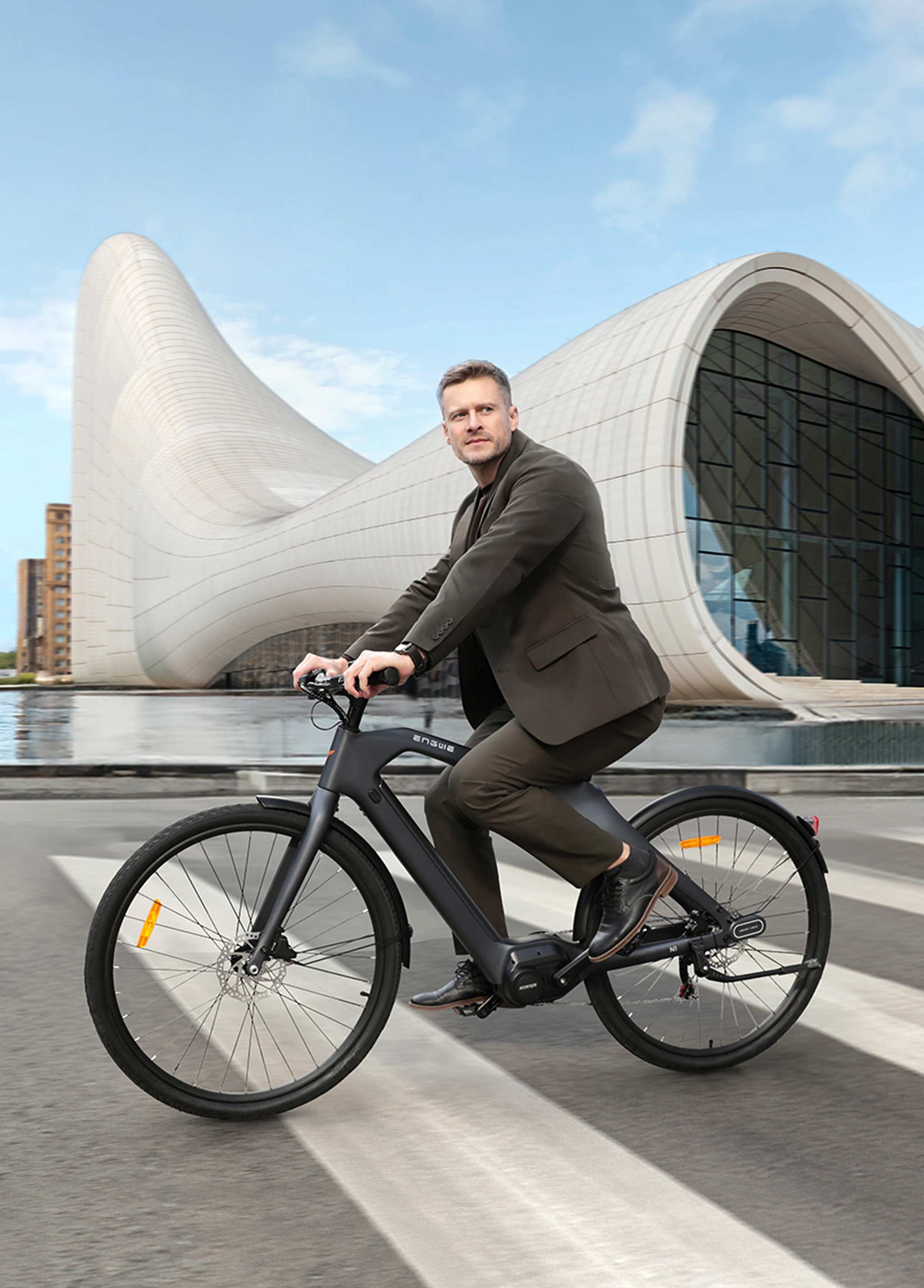 🚲 ENGWE N1 Pro – Grijs - Carbon Elektrische Stadsfiets met 80 Nm Middenmotor, GPS &amp; Smart Lock