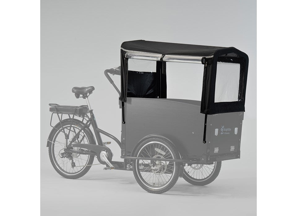 Cargobike of Sweden – Premium regenhuif Classic – vierkante bak, 4 kinderen