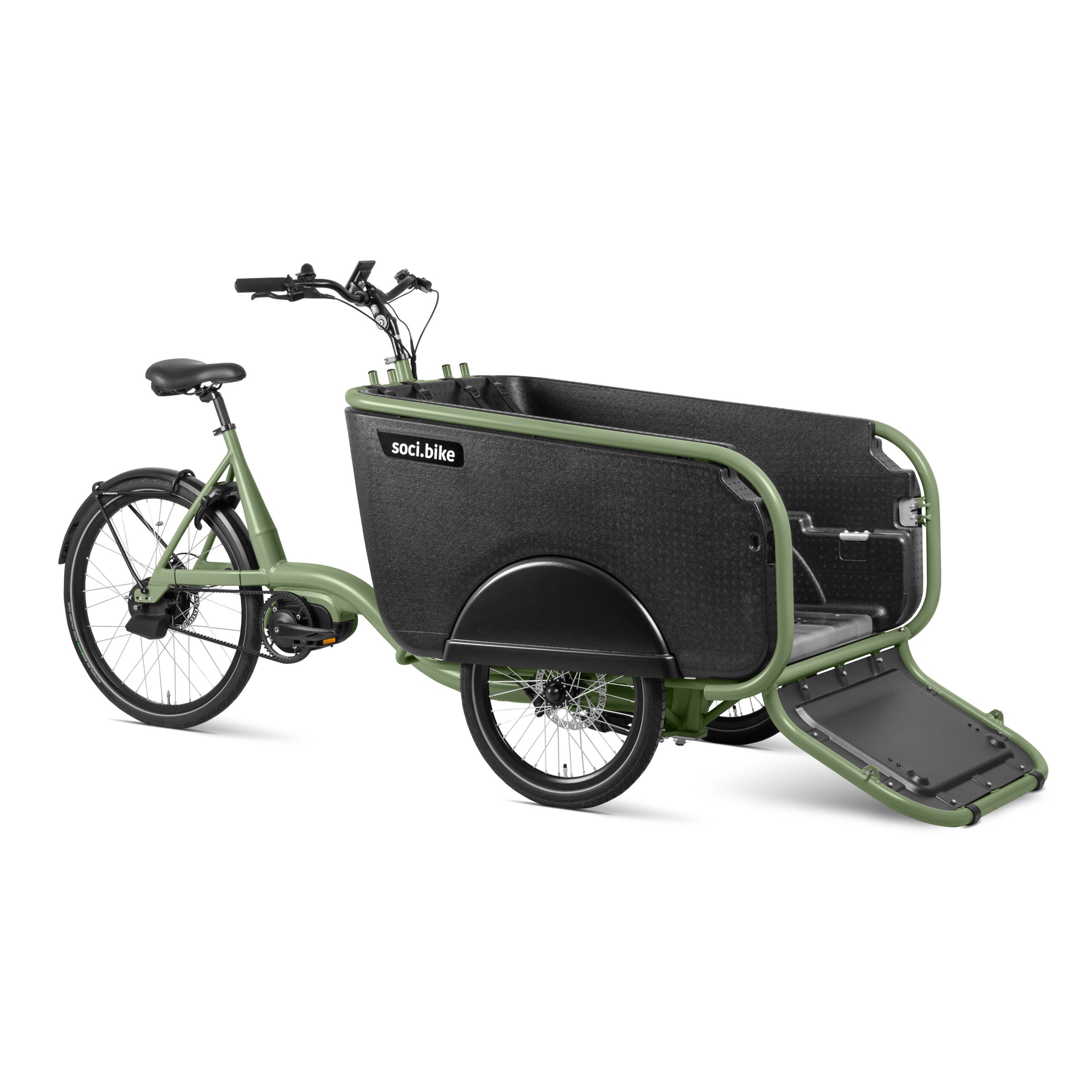 SociBike - Family - Elektrische bakfiets - Groen - 450Wh -