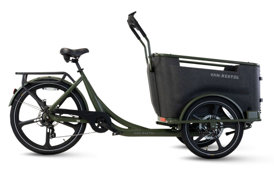 Van Rixtel Dog - Olive Green - elektrische driewieler hondenbakfiets - 450 Wh
